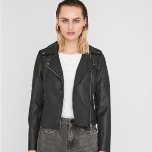 Noisy May Rebel Imitated Leather Moto Jacket